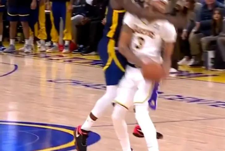 One of the many fouls committed by Draymond Green that weren't call