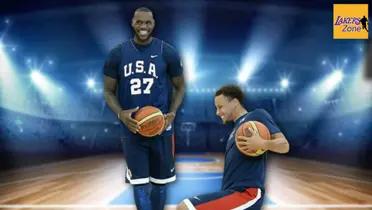 LeBron James and Stephen Curry with Team USA