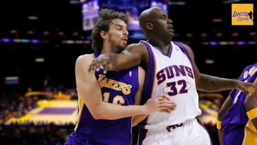 Pau Gasol and Shaquille O'Neal