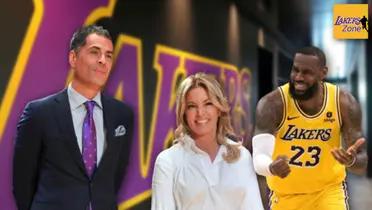 Rob Pelinka, Jeanie Buss and LeBron James