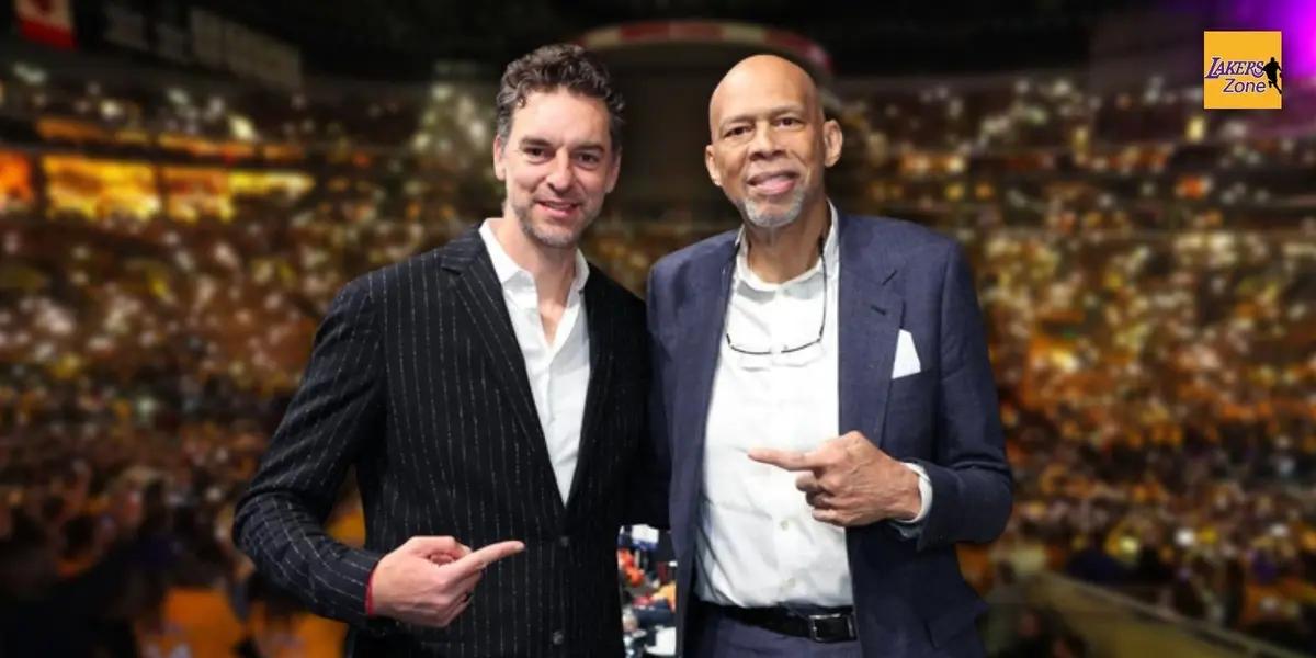 The Lakers showtime era legend Kareem Abdul-Jabbar wasn't able to make it, Gasol's message to the Lakers showtimeerea legend