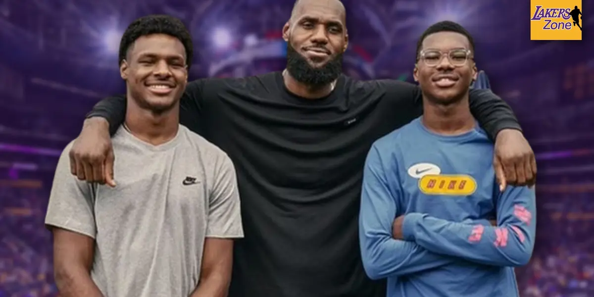 Bronny, LeBron and Bryce James