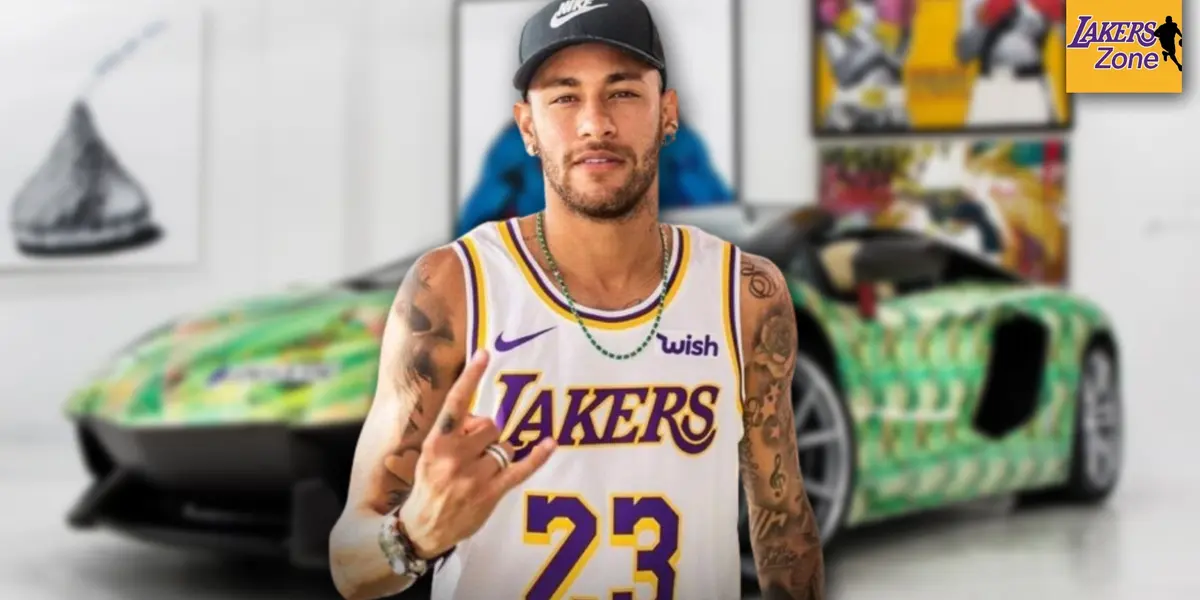 Neyamr Jr. wearing a LeBron James Lakers jersey