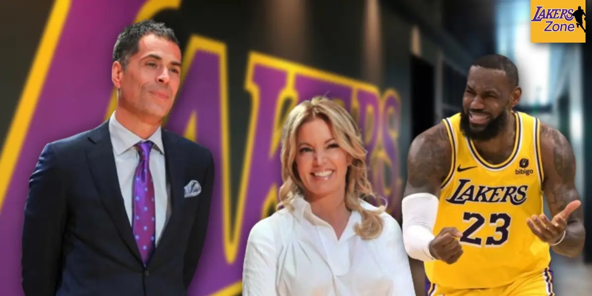 Rob Pelinka, Jeanie Buss and LeBron James